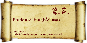 Markusz Perjámos névjegykártya